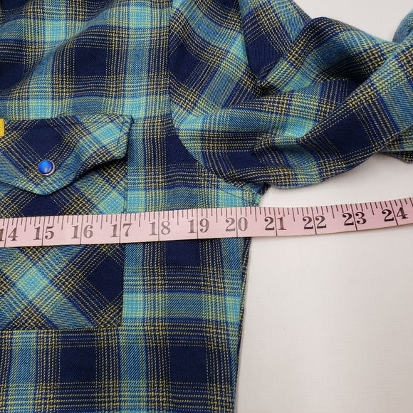 DIXXON The Pende Jo Blue Green Yellow Plaid Shirt Pearl Snap Close Women… - Picture 14 of 16